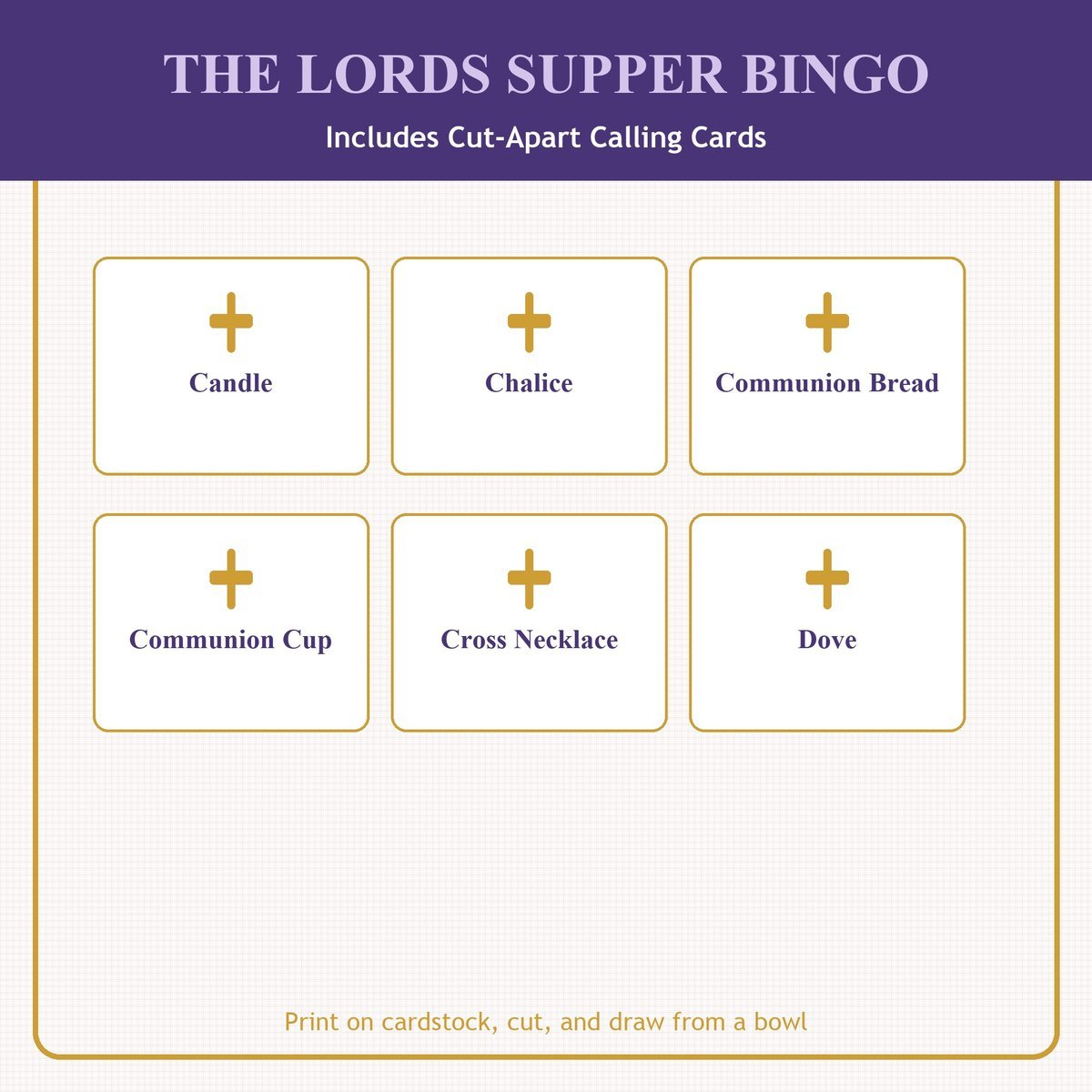 The Lord's Supper Bingo, 60 Printable Christian Cards, Communion Game, Sunday School Activity, Kids Bible Game, Bible Activity — image 7