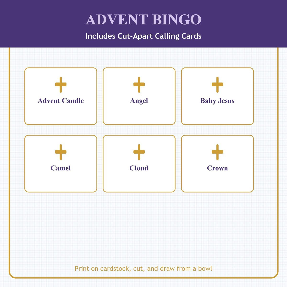 Advent Bingo, 60 Printable Christian Cards, Christmas Countdown Game, Sunday School Activity, Kids Bible Game, Nativity Bingo — image 7