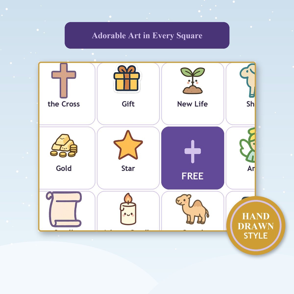 Advent Bingo, 60 Printable Christian Cards, Christmas Countdown Game, Sunday School Activity, Kids Bible Game, Nativity Bingo — image 8