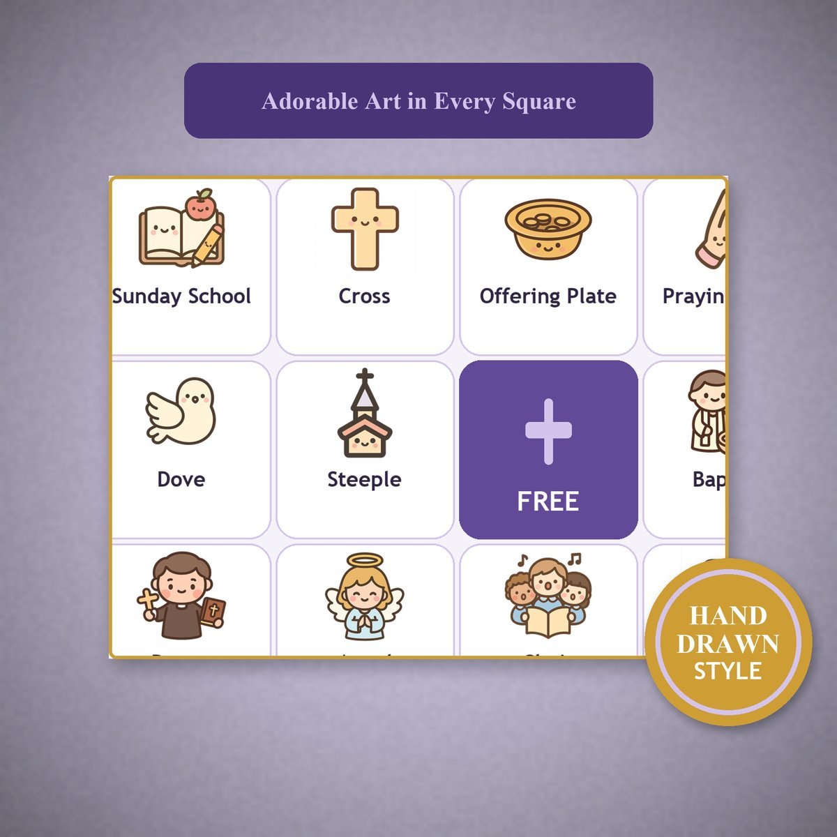Church Bingo, 60 Printable Christian Cards, Sunday School Game, Kids Church Activity, Bible Activity for Kids, Worship Game, Communion Game — image 8