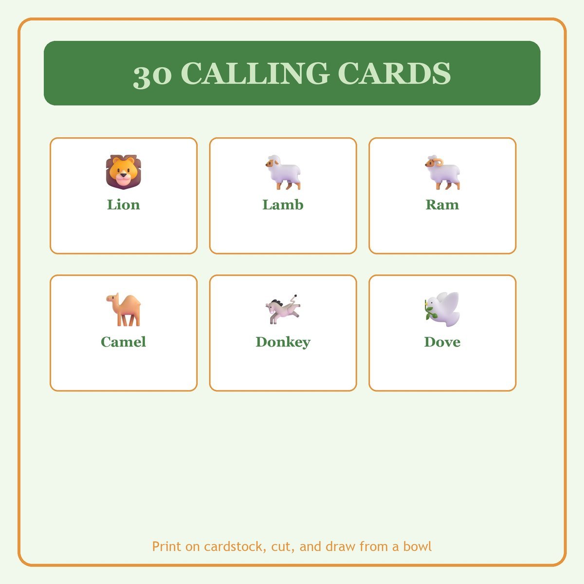 Gods Creation Animal Bingo, 60 Printable Bingo Cards, Christian Creation Animal Game, Sunday School & Church Activity, Instant Download — image 7