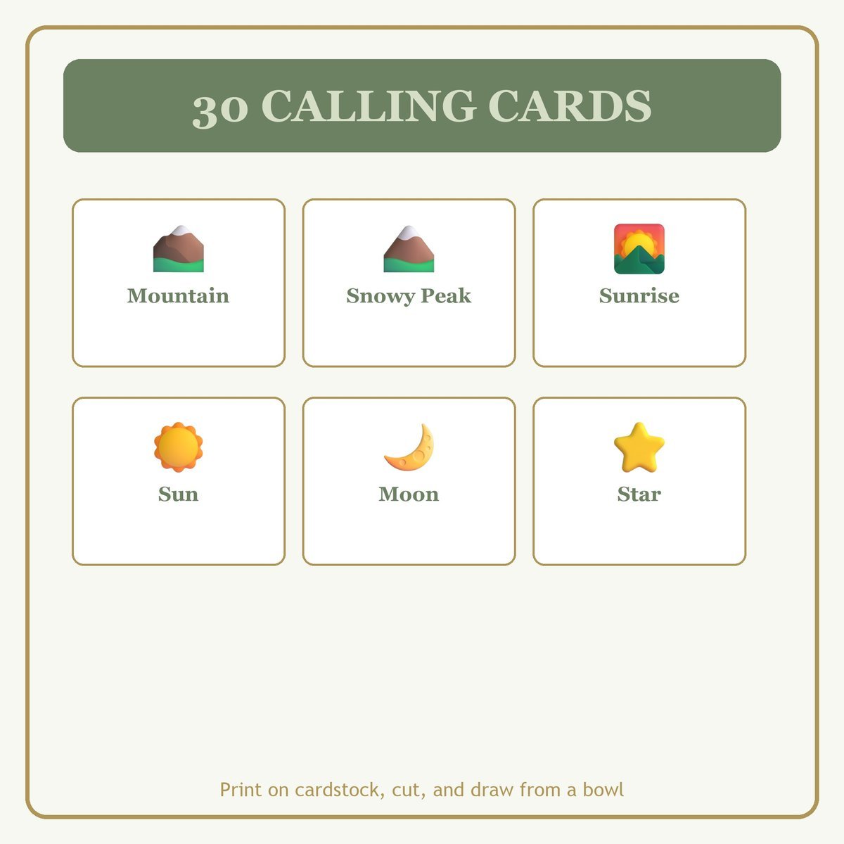 Gods Wonderful Nature Bingo, 60 Printable Bingo Cards, Christian Wonderful Nature Game, Sunday School & Church Activity, Instant Download — image 7