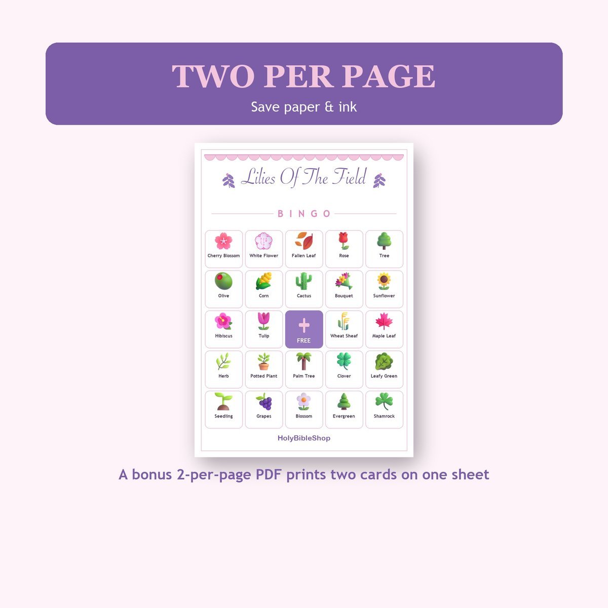 Lilies of the Field Bingo, 60 Printable Bingo Cards, Christian Lilies Field Game, Sunday School & Church Activity, Instant Download — image 6