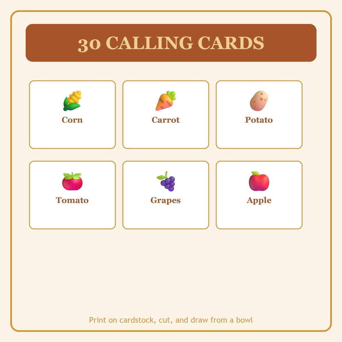 Harvest of the Garden Bingo, 60 Printable Bingo Cards, Christian Harvest Garden Game, Sunday School & Church Activity, Instant Download — image 7