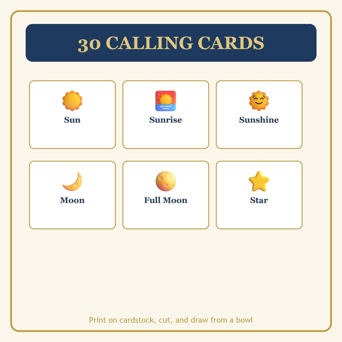 Starry Heavens Bingo, 60 Printable Bingo Cards, Christian Starry Heavens Game, Sunday School & Church Activity, Instant Download — image 7