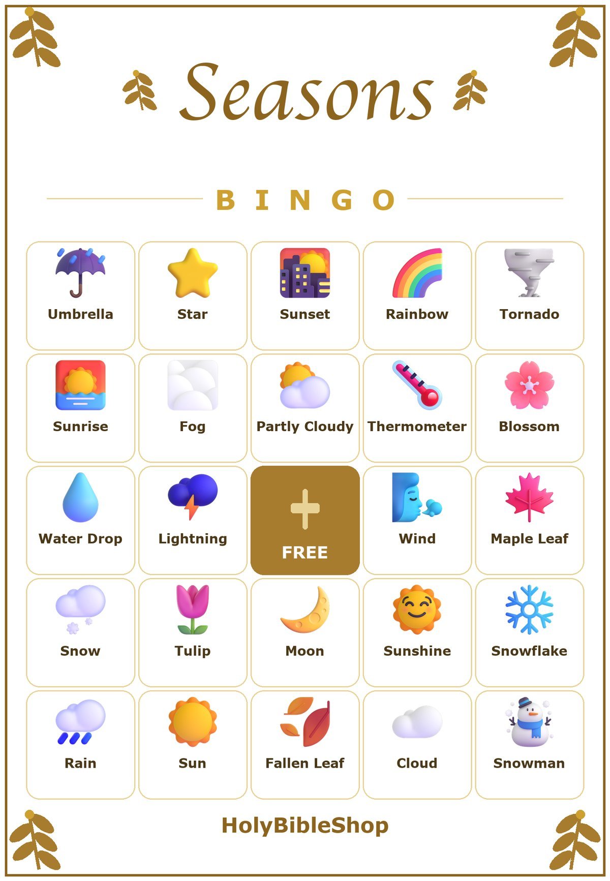 Seasons of the Lord Bingo, 60 Printable Bingo Cards, Christian Seasons Lord Game, Sunday School & Church Activity, Instant Download