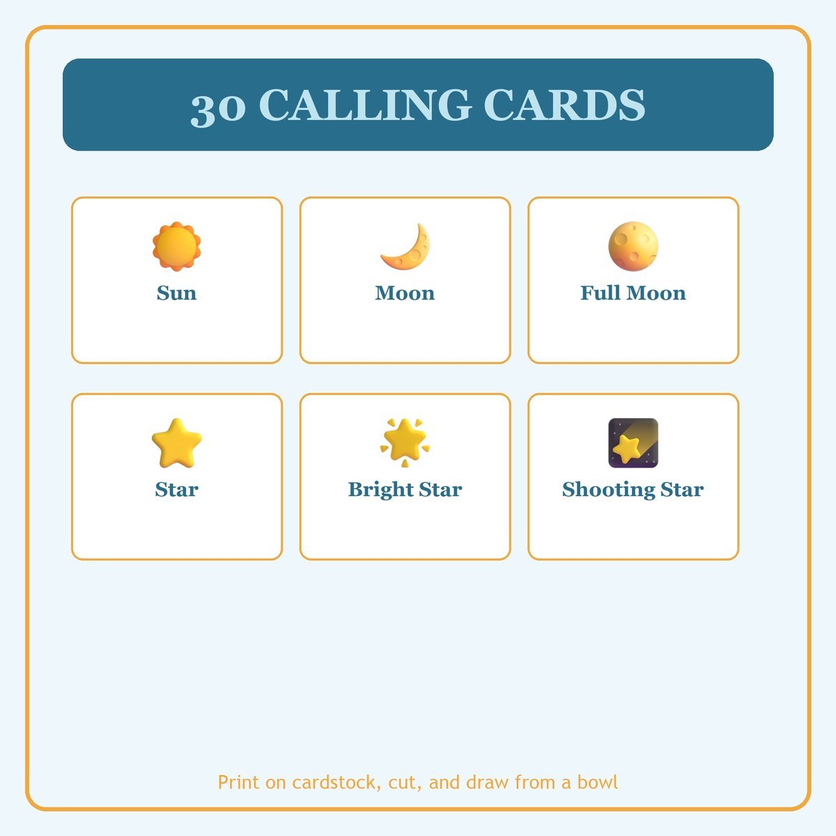 Gods Big Sky Bingo, 60 Printable Bingo Cards, Christian Big Sky Game, Sunday School & Church Activity, Instant Download — image 7