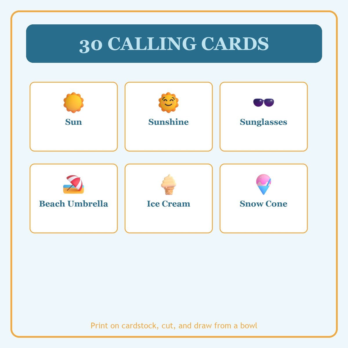 Blessed Summer Bingo, 60 Printable Bingo Cards, Christian Summer Game, Sunday School & Church Activity, Instant Download — image 7
