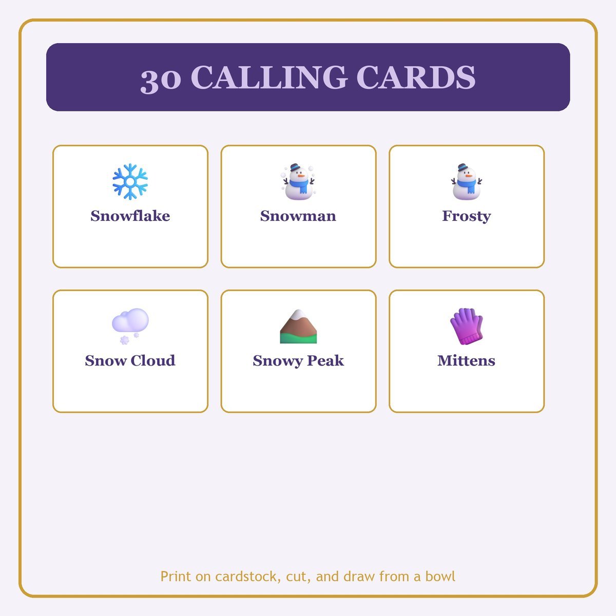 Winter Wonders Bingo, 60 Printable Bingo Cards, Christian Winter Wonders Game, Sunday School & Church Activity, Instant Download — image 7