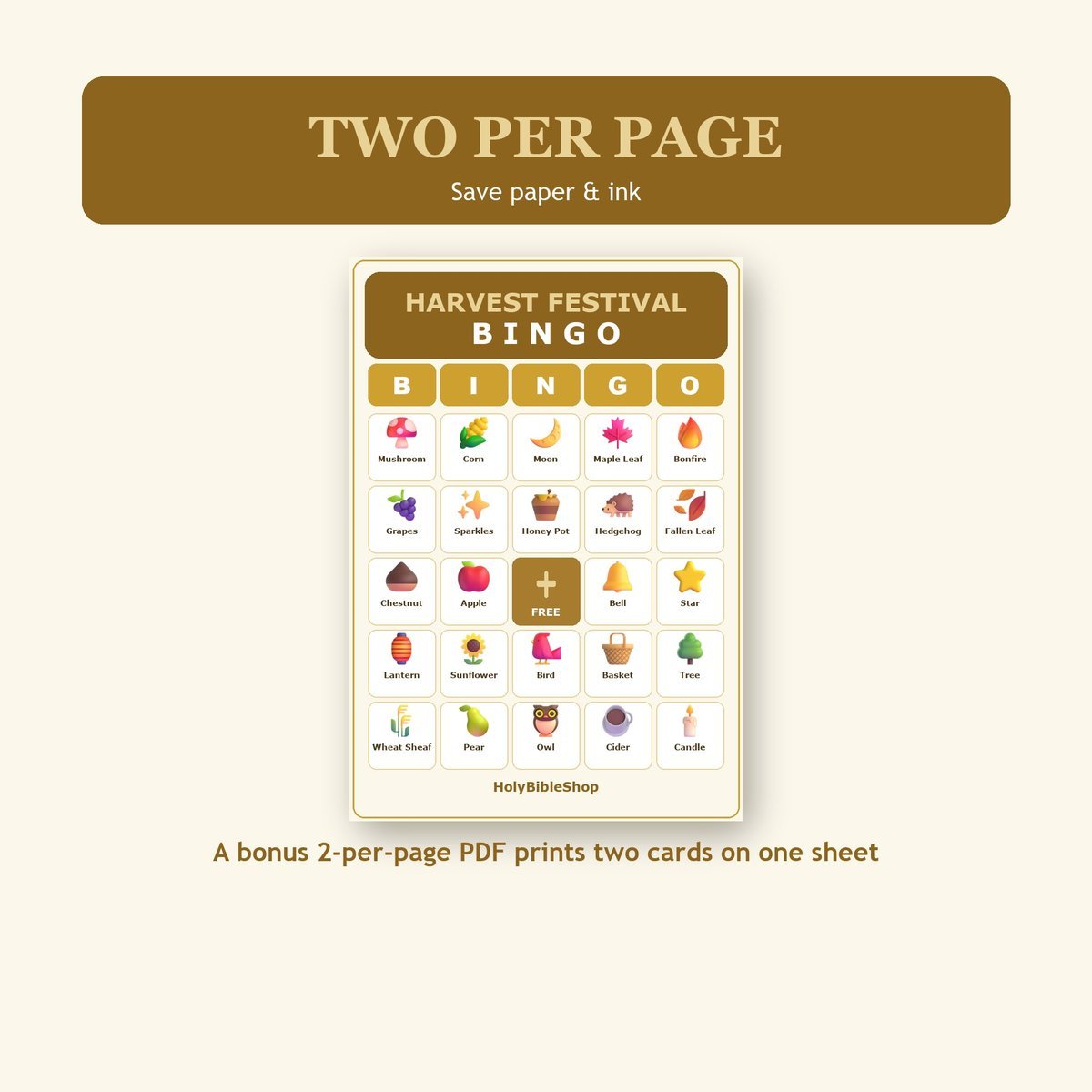 Harvest Festival Bingo, 60 Printable Bingo Cards, Christian Harvest Festival Game, Sunday School & Church Activity, Instant Download — image 6