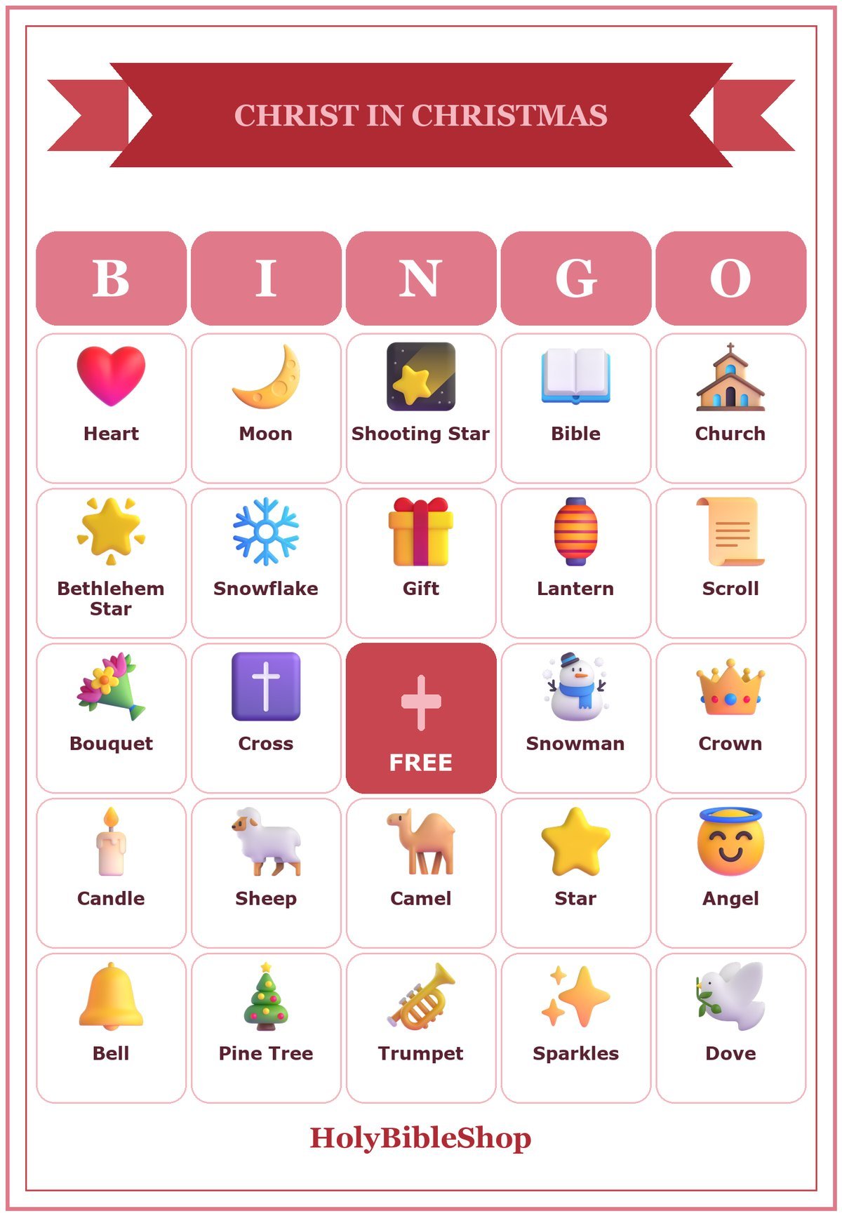 Keep Christ in Christmas Bingo, 60 Printable Bingo Cards, Christmas Bingo, Christian Christmas, Christian Keep Christ in Christmas Game