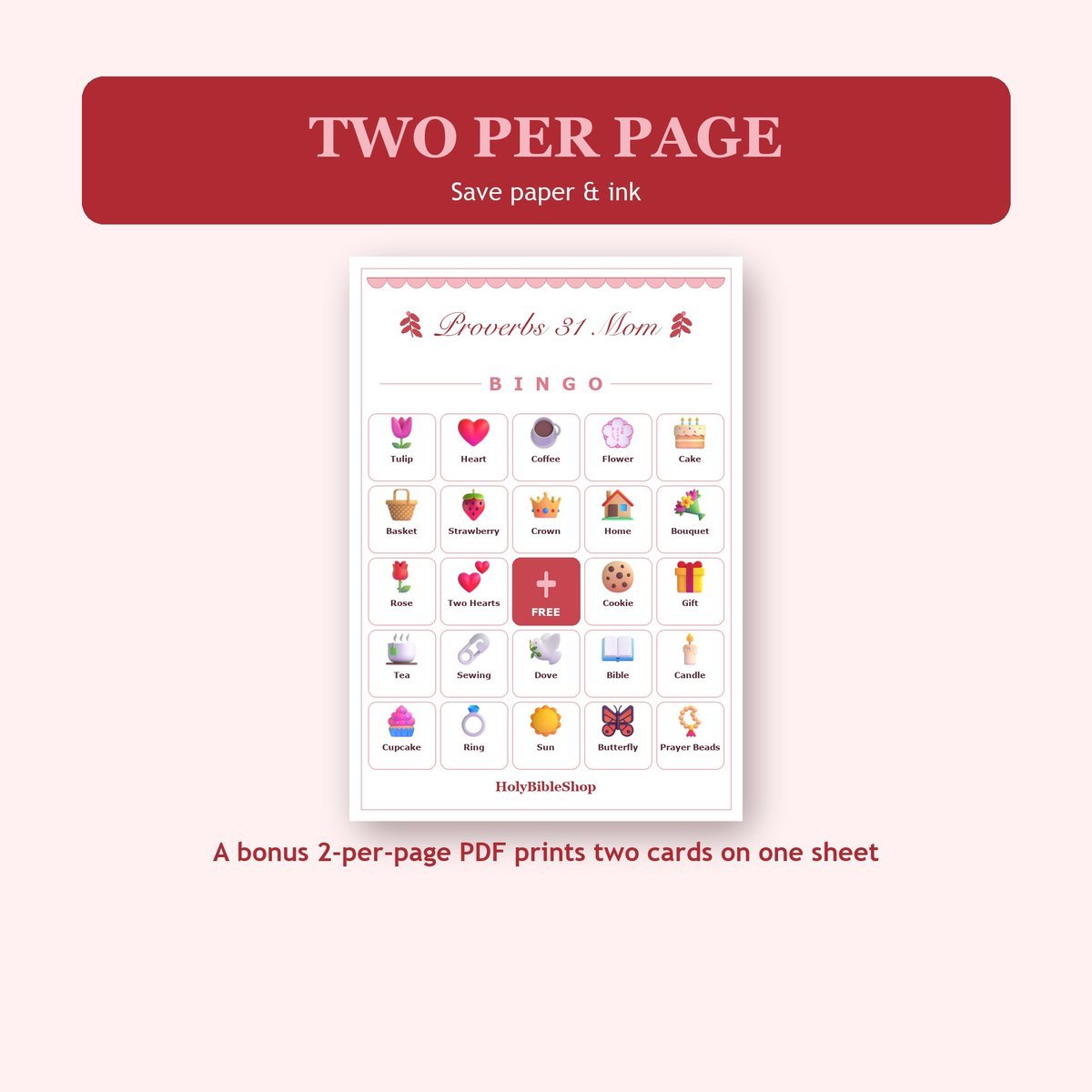 Proverbs 31 Mom Bingo, 60 Printable Bingo Cards, Mothers Day Bingo, Mothers Day Game, Christian Proverbs 31 Mom Game, Instant Download — image 6