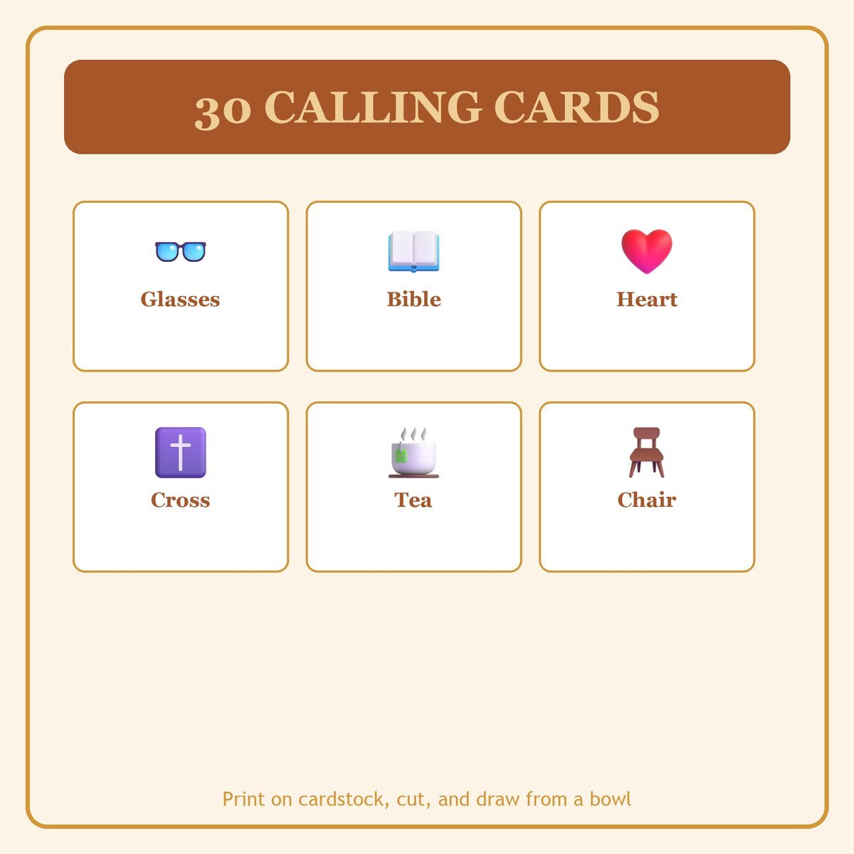 Grandparents in Faith Bingo, 60 Printable Bingo Cards, Christian Grandparents in Game, Sunday School & Church Activity, Instant Download — image 7