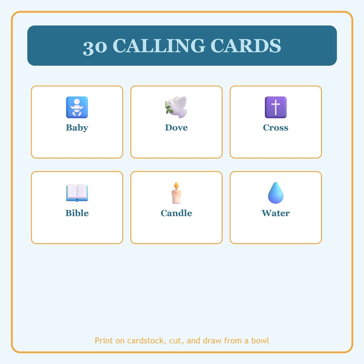 Baby Dedication Bingo, 60 Printable Bingo Cards, Baby Dedication, Christian Baby, Christian Baby Dedication Game, Instant Download — image 7