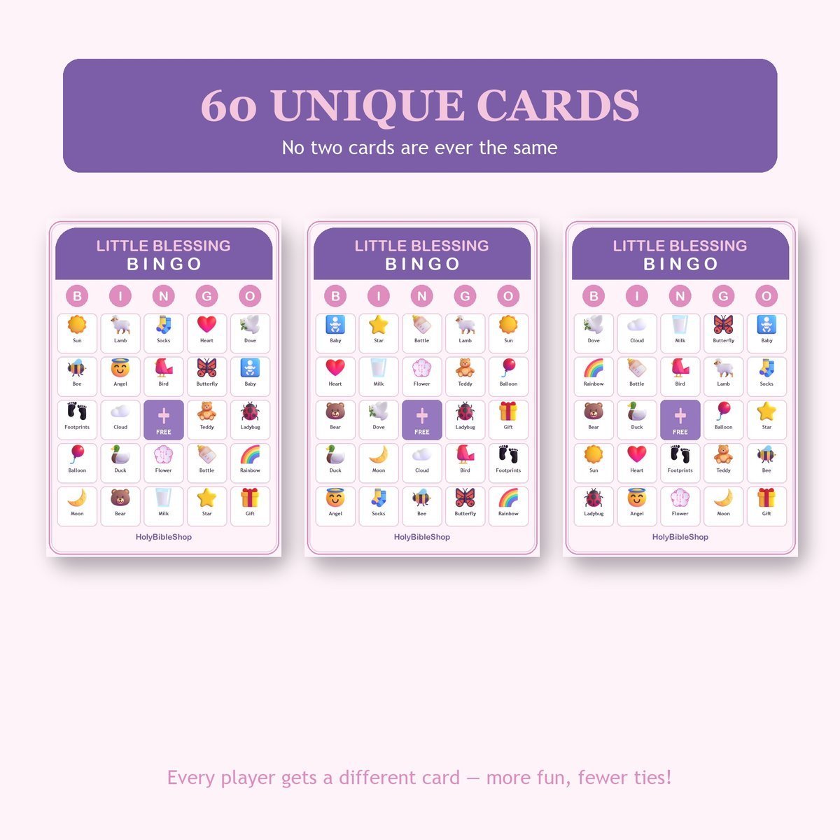 Little Blessing Bingo, 60 Printable Bingo Cards, Christian Blessing Game, Sunday School & Church Activity, Instant Download — image 4