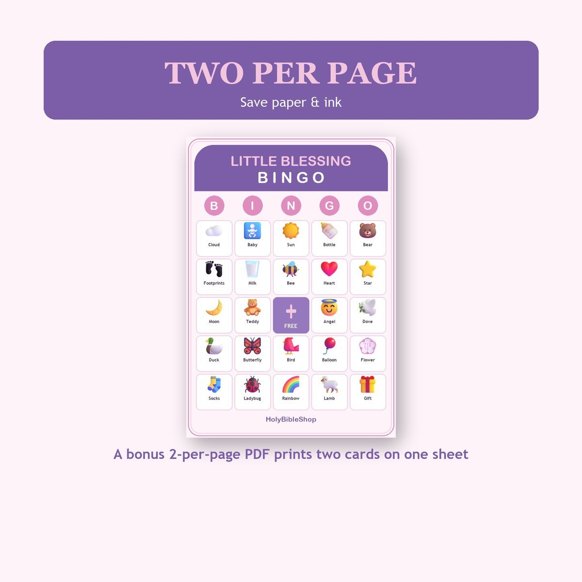 Little Blessing Bingo, 60 Printable Bingo Cards, Christian Blessing Game, Sunday School & Church Activity, Instant Download — image 6