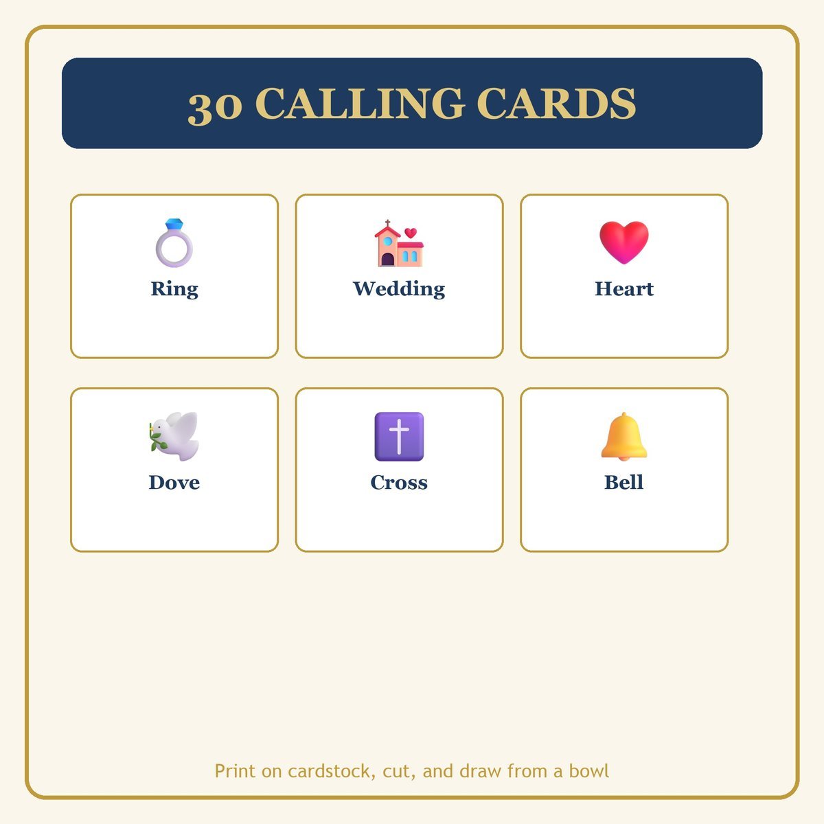Faith Hope and Love Wedding Bingo, 60 Printable Bingo Cards, Wedding Bingo, Christian Wedding, Christian Hope Love Wedding Game — image 7