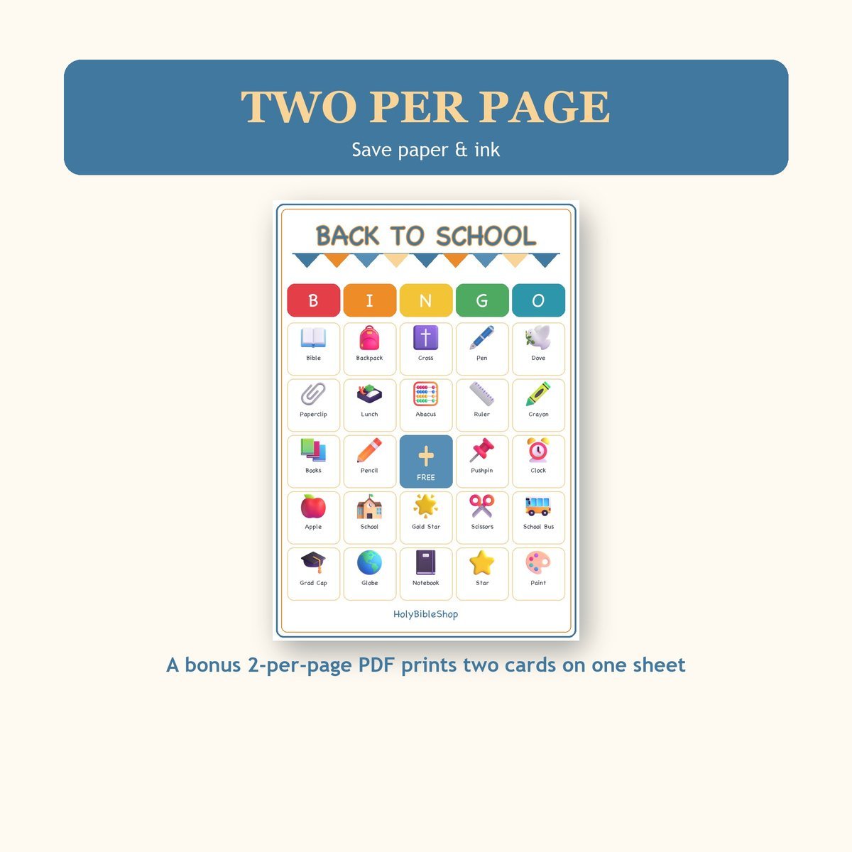 Christian Back to School Bingo, 60 Printable Bingo Cards, Christian Back School Game, Sunday School & Church Activity, Instant Download — image 6