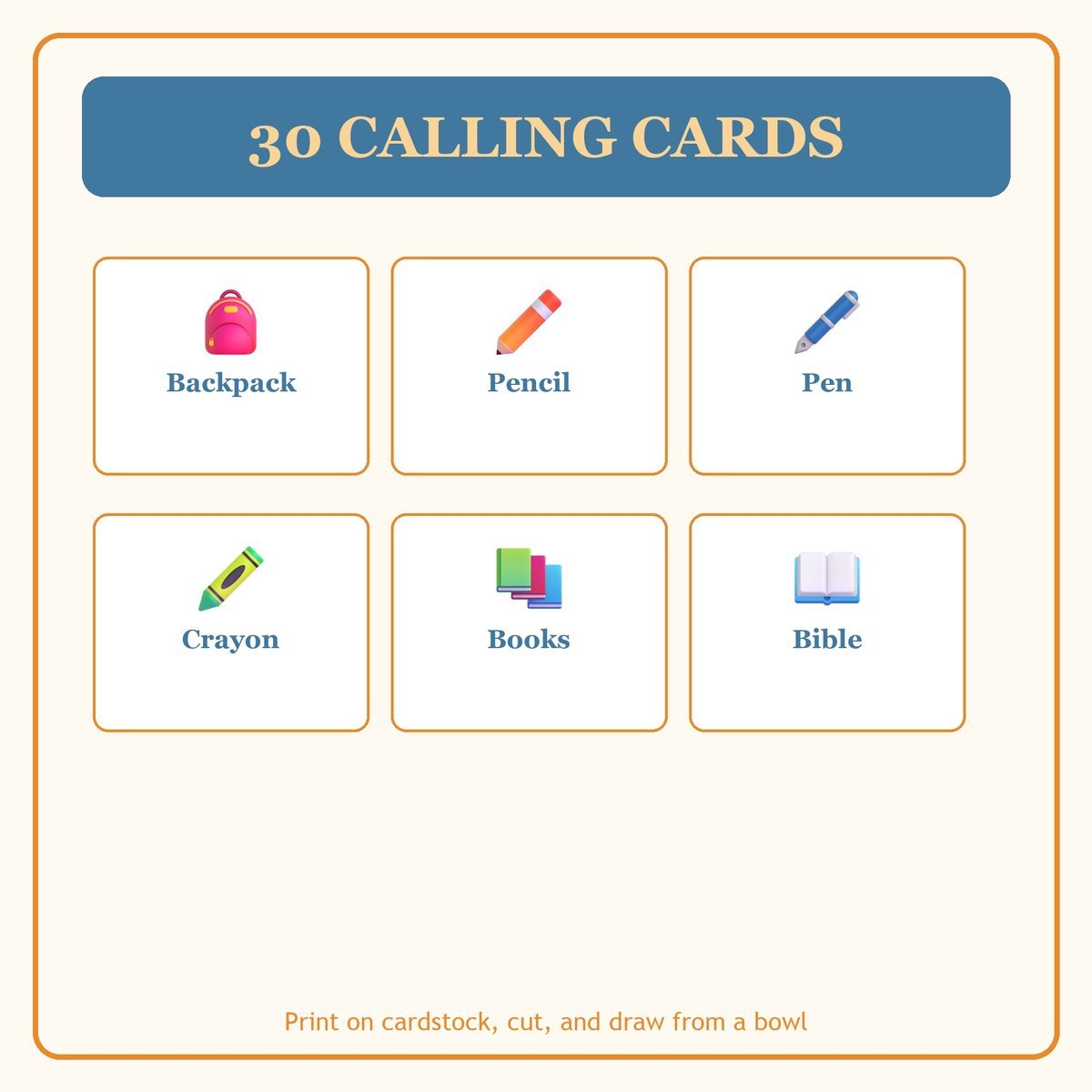 Christian Back to School Bingo, 60 Printable Bingo Cards, Christian Back School Game, Sunday School & Church Activity, Instant Download — image 7