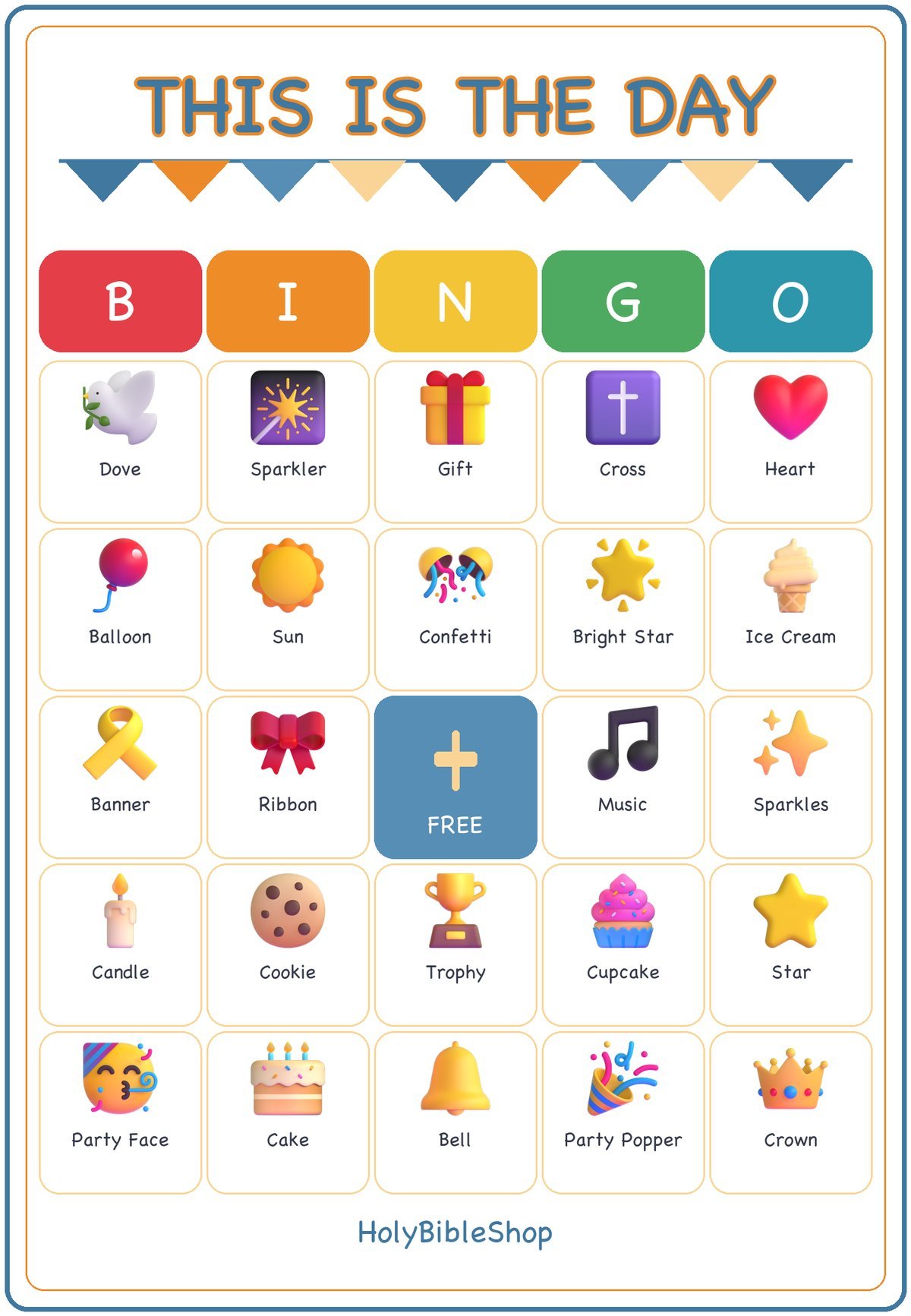 This Is the Day Birthday Bingo, 60 Printable Bingo Cards, Birthday Bingo, Christian Birthday, Christian This Is Day Birthday Game