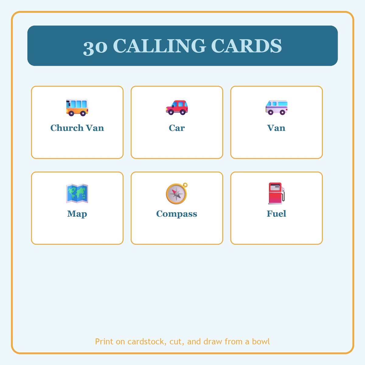 Church Road Trip Bingo, 60 Printable Bingo Cards, Christian Church Road Trip Game, Sunday School & Church Activity, Instant Download — image 7