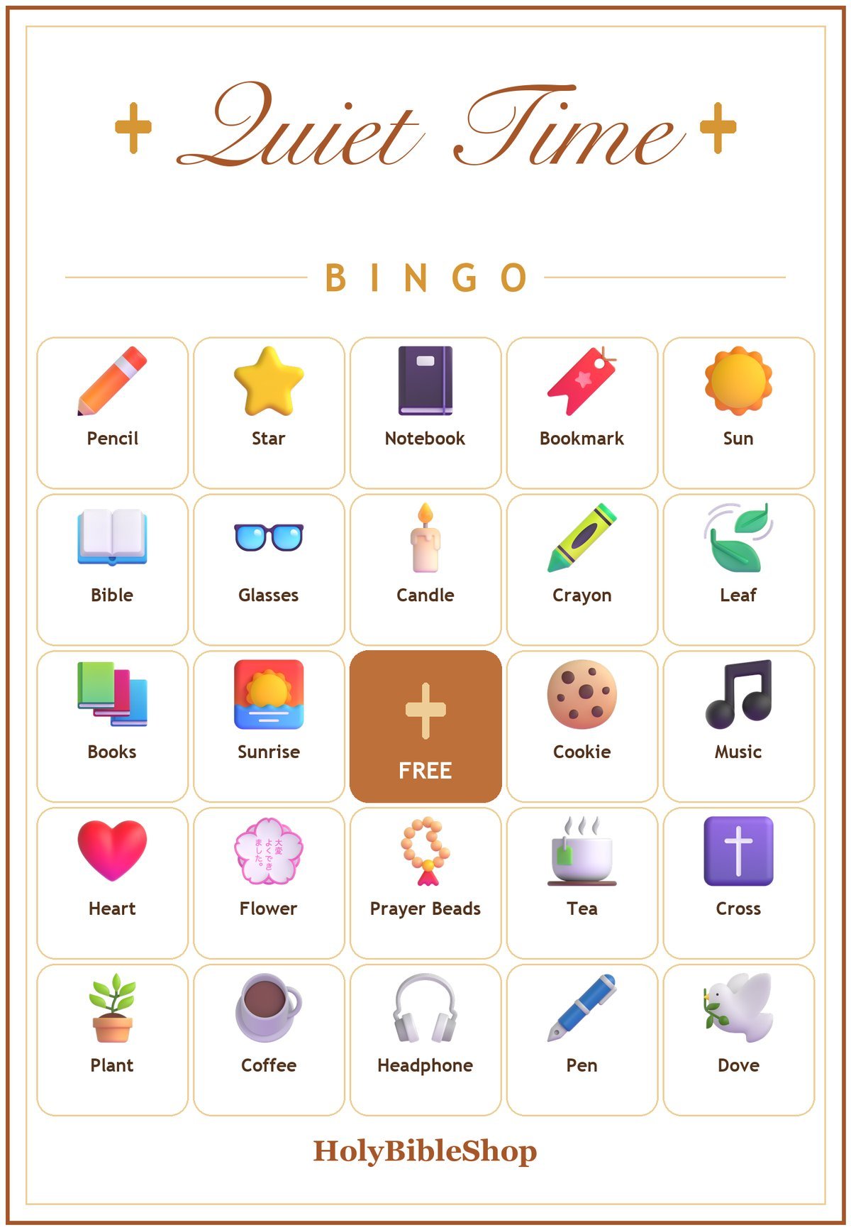 Coffee and Quiet Time Bingo, 60 Printable Bingo Cards, Christian Coffee Quiet Time Game, Sunday School & Church Activity, Instant Download