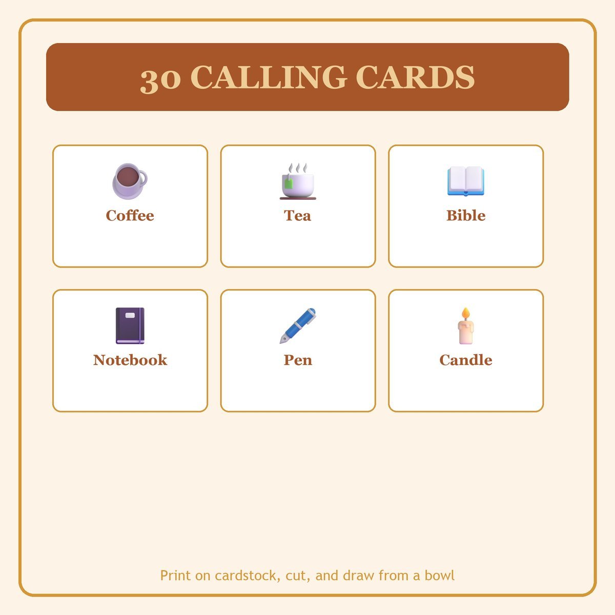 Coffee and Quiet Time Bingo, 60 Printable Bingo Cards, Christian Coffee Quiet Time Game, Sunday School & Church Activity, Instant Download — image 7