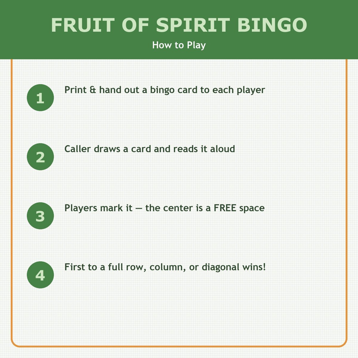 Fruit of the Spirit Bingo, 60 Printable Christian Cards, Bible Character Game, Sunday School Activity, Kids Bible Game, Galatians 5 — image 3