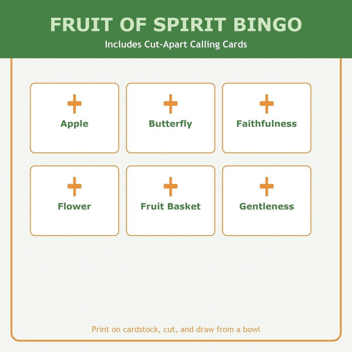 Fruit of the Spirit Bingo, 60 Printable Christian Cards, Bible Character Game, Sunday School Activity, Kids Bible Game, Galatians 5 — image 7