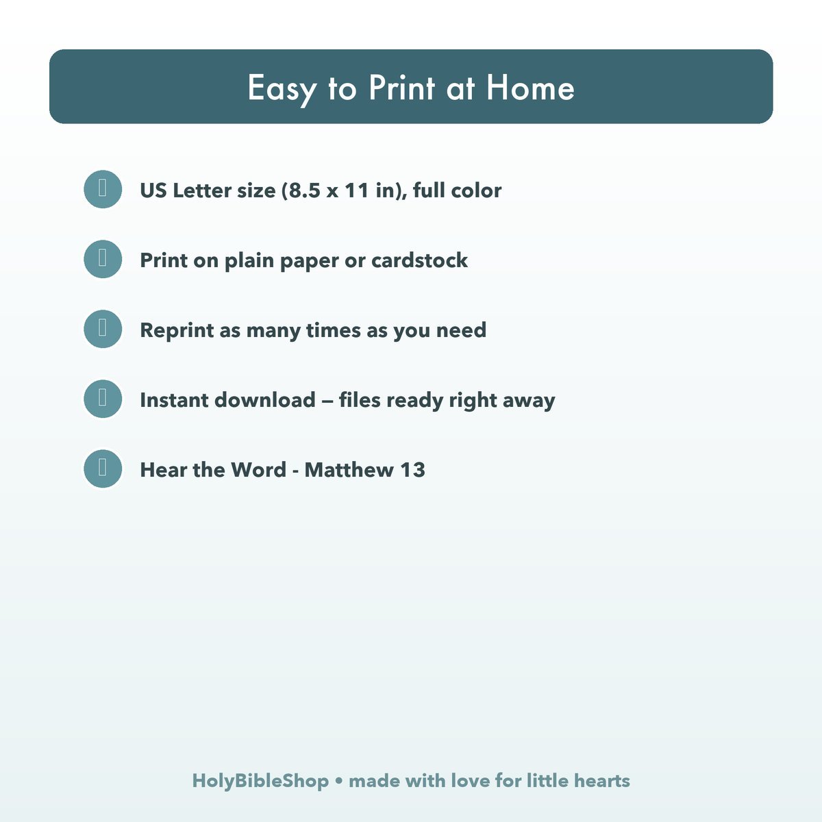 The Sower Bingo | Printable Bible Bingo Game for Kids | 60 Cards Sunday School VBS Christian Watercolor PDF — image 8