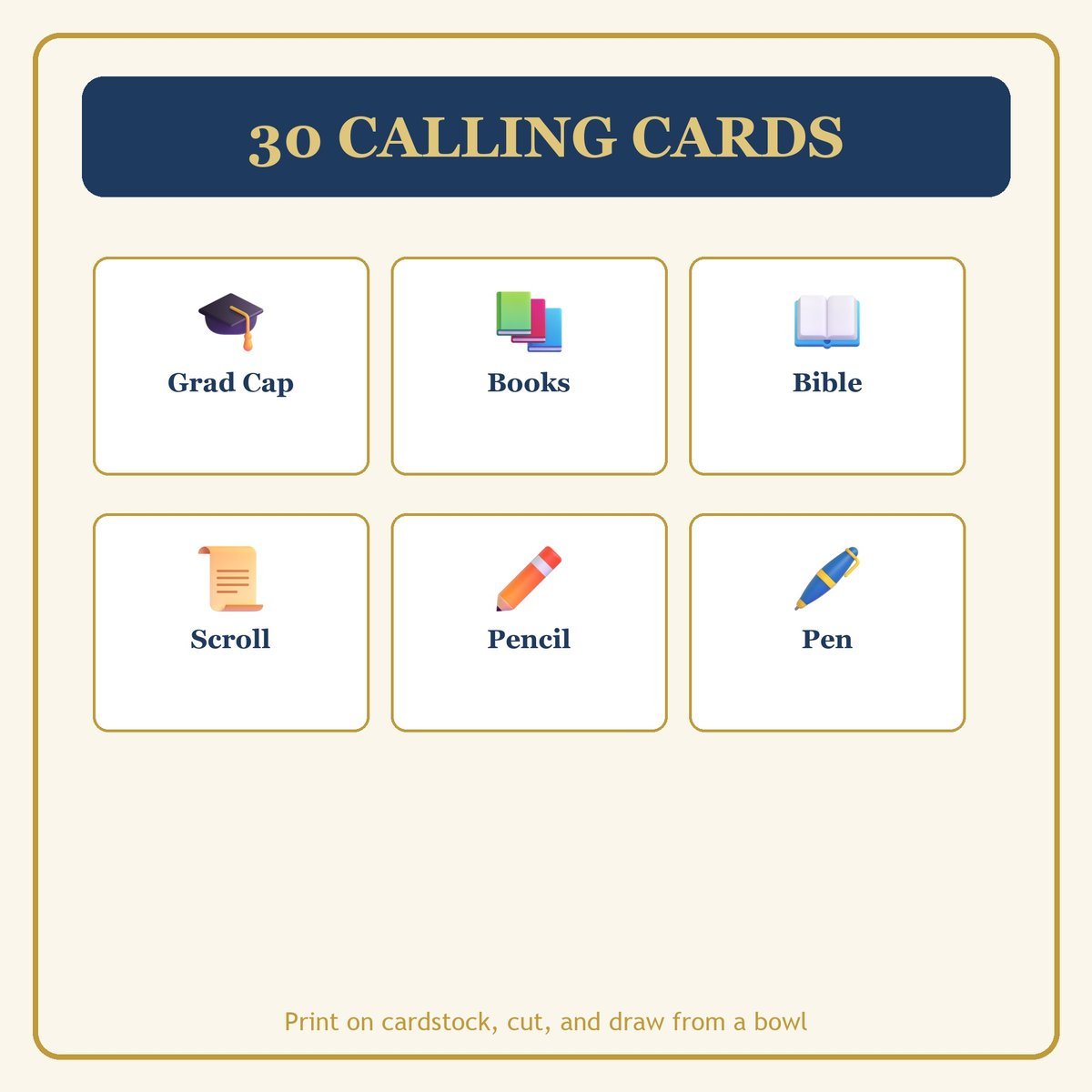 Christian Graduation Bingo, 60 Printable Bingo Cards, Graduation Bingo, Grad Party Game, Christian Graduation Game, Instant Download — image 7