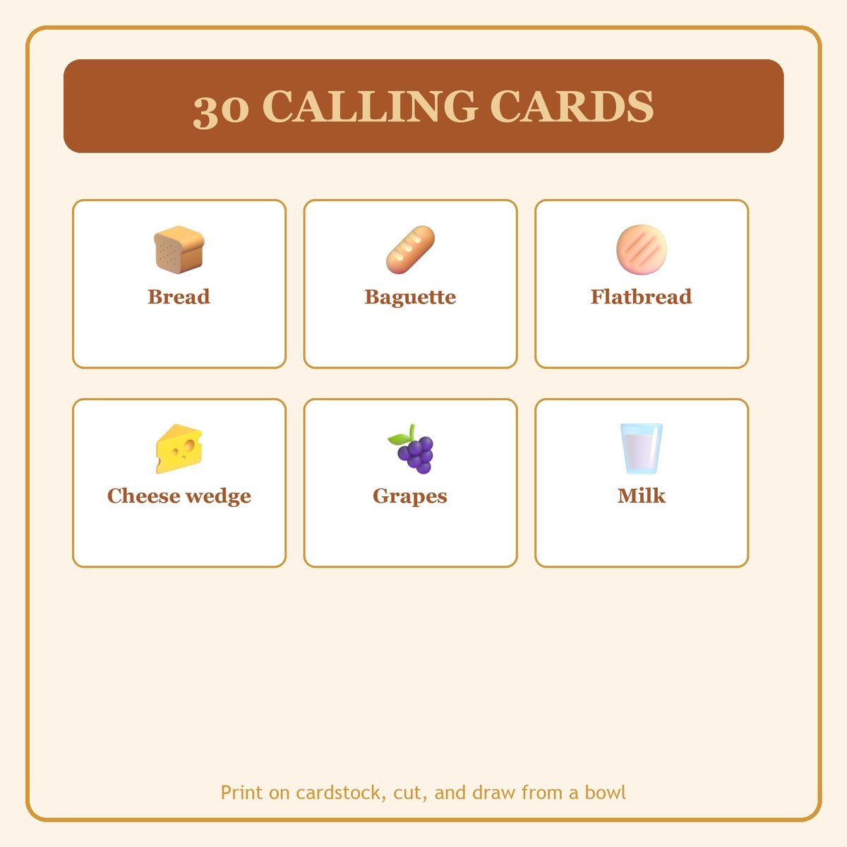 Grace at the Table Bingo, 60 Printable Bingo Cards, Christian Grace at Table Game, Sunday School & Church Activity, Instant Download — image 7