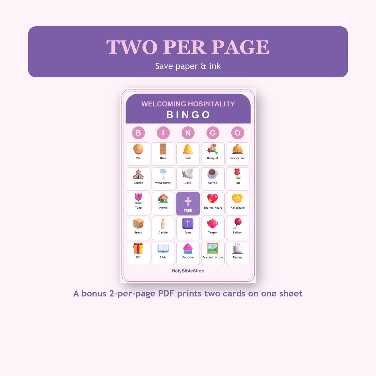 Welcoming Hospitality Bingo, 60 Printable Bingo Cards, Christian Welcoming Hospitality Game, Sunday School & Church Activity — image 6