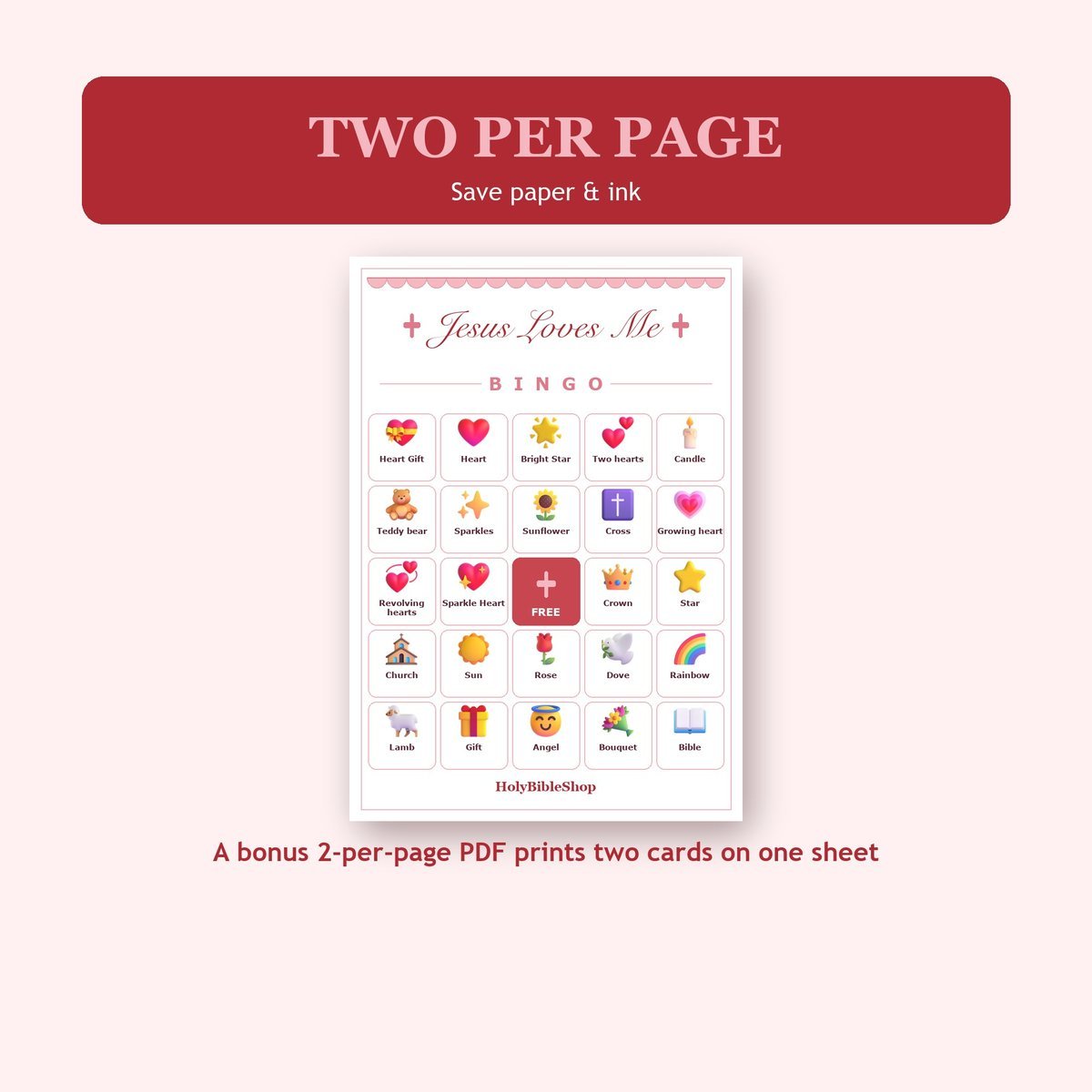 Jesus Loves Me Bingo, 60 Printable Bingo Cards, Christian Jesus Loves Me Game, Sunday School & Church Activity, Instant Download — image 6
