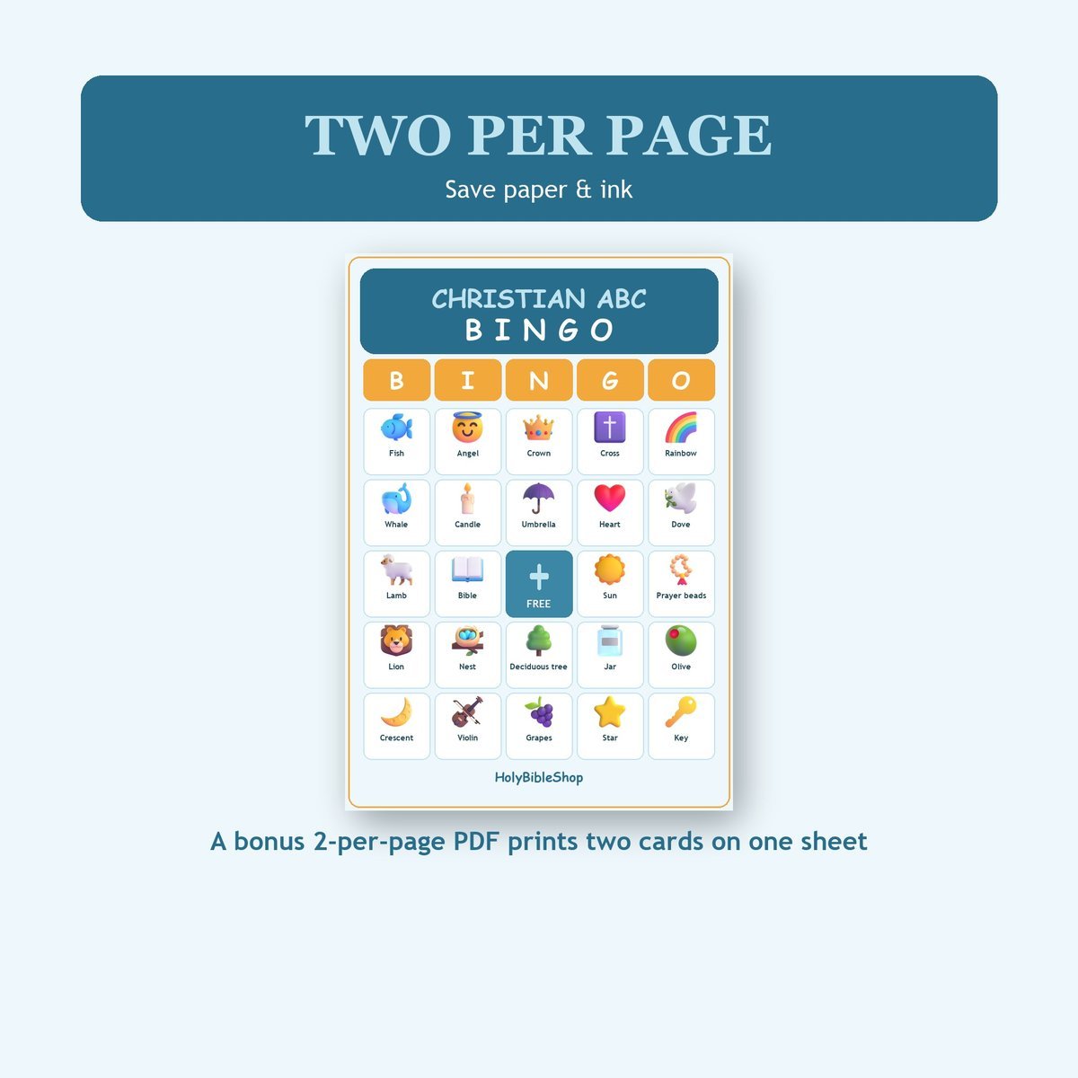 Christian ABC Bingo, 60 Printable Bingo Cards, Christian ABC Game, Sunday School & Church Activity, Instant Download — image 6