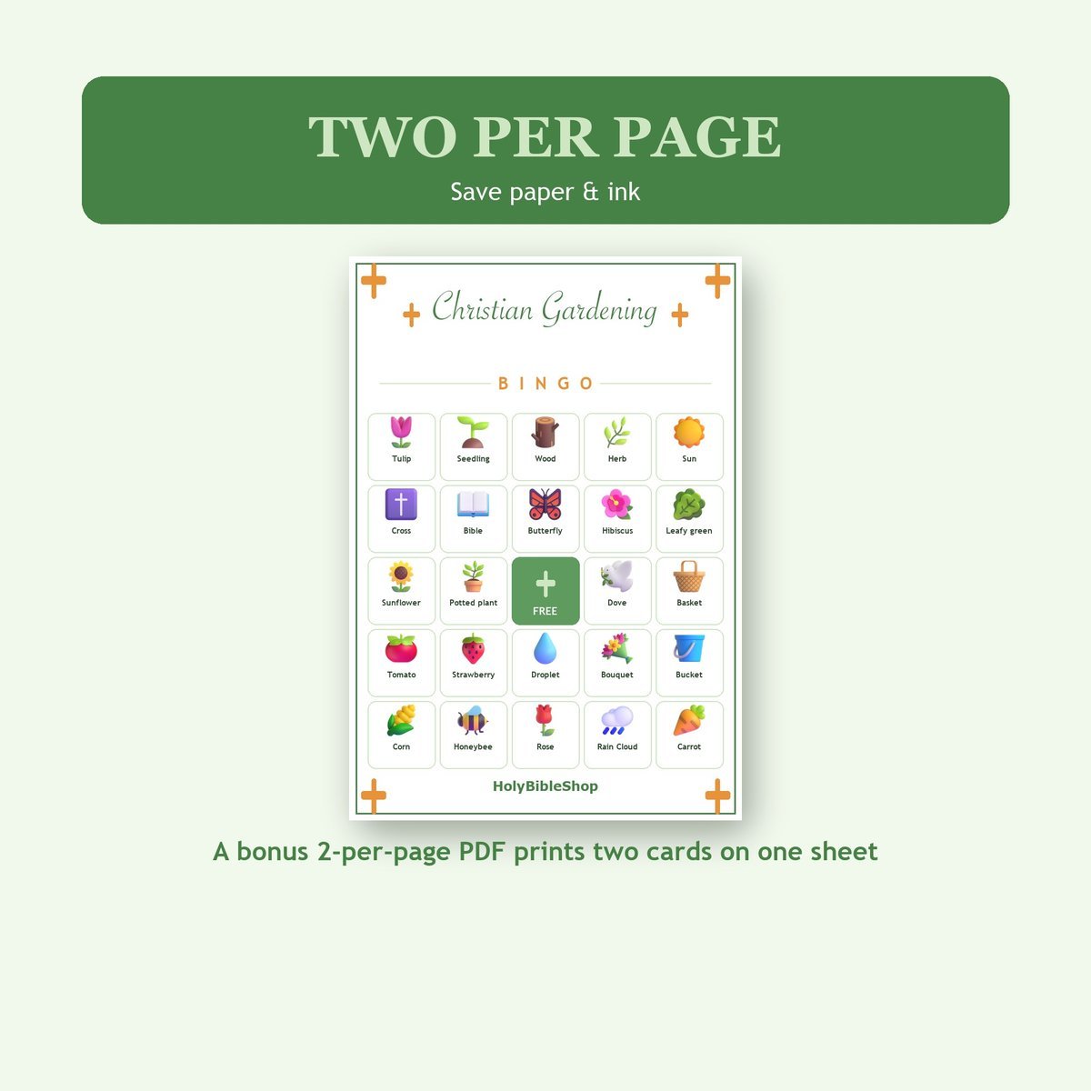 Christian Gardening Bingo, 60 Printable Bingo Cards, Christian Gardening Game, Sunday School & Church Activity, Instant Download — image 6