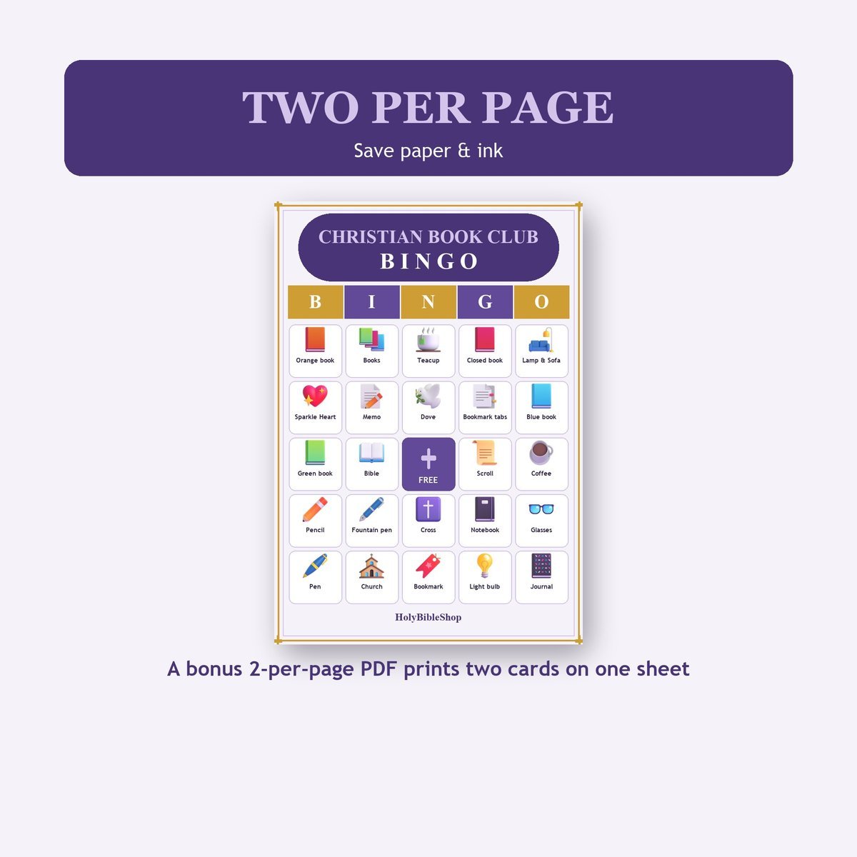 Christian Book Club Bingo, 60 Printable Bingo Cards, Christian Book Club Game, Sunday School & Church Activity, Instant Download — image 6