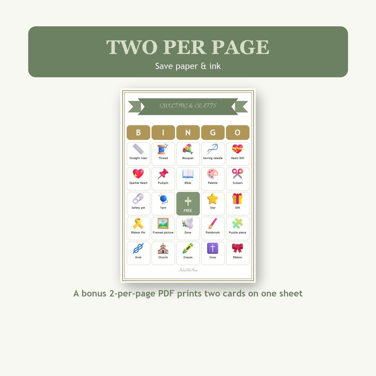 Quilting and Crafts for the Kingdom Bingo, 60 Printable Bingo Cards, Christian Quilting Crafts Kingdom Game, Sunday School & Church Activity — image 6