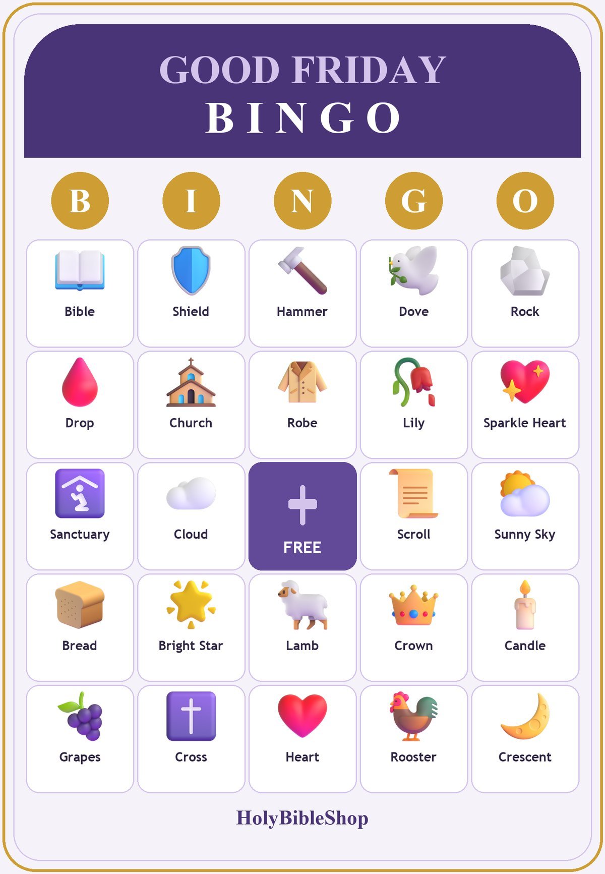 Good Friday Bingo, 60 Printable Bingo Cards, Good Friday, Easter Bingo, Christian Good Friday Game, Sunday School & Church Activity