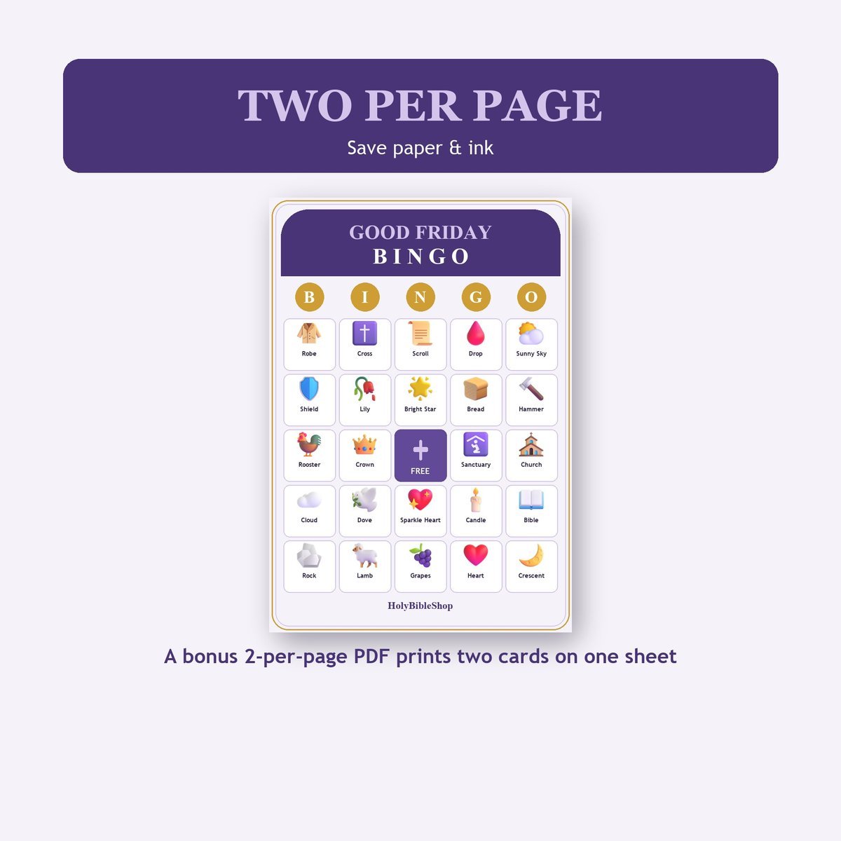 Good Friday Bingo, 60 Printable Bingo Cards, Good Friday, Easter Bingo, Christian Good Friday Game, Sunday School & Church Activity — image 6