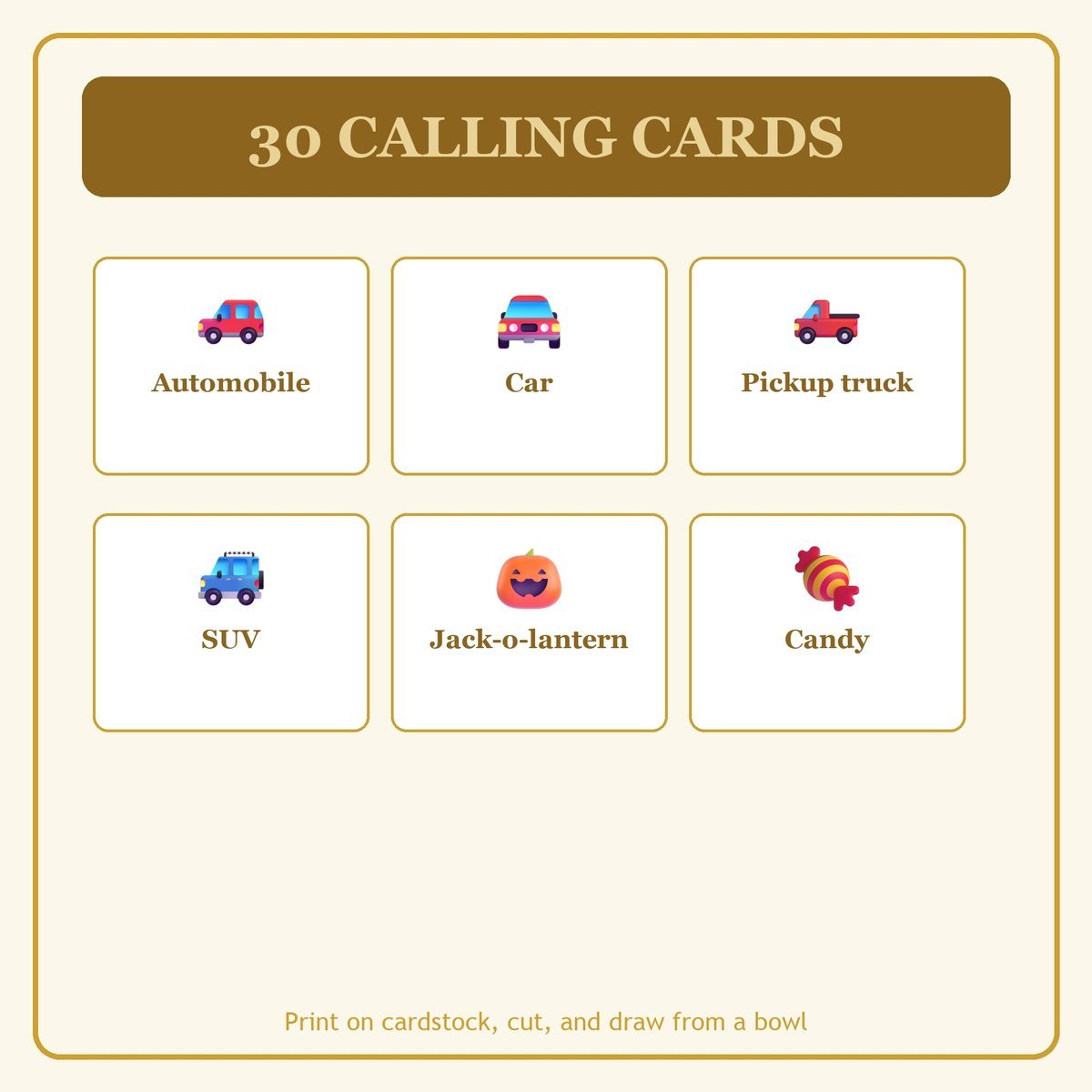 Fall Trunk or Treat Bingo, 60 Printable Bingo Cards, Trunk Or Treat, Fall Festival Game, Christian Fall Trunk or Treat Game — image 7