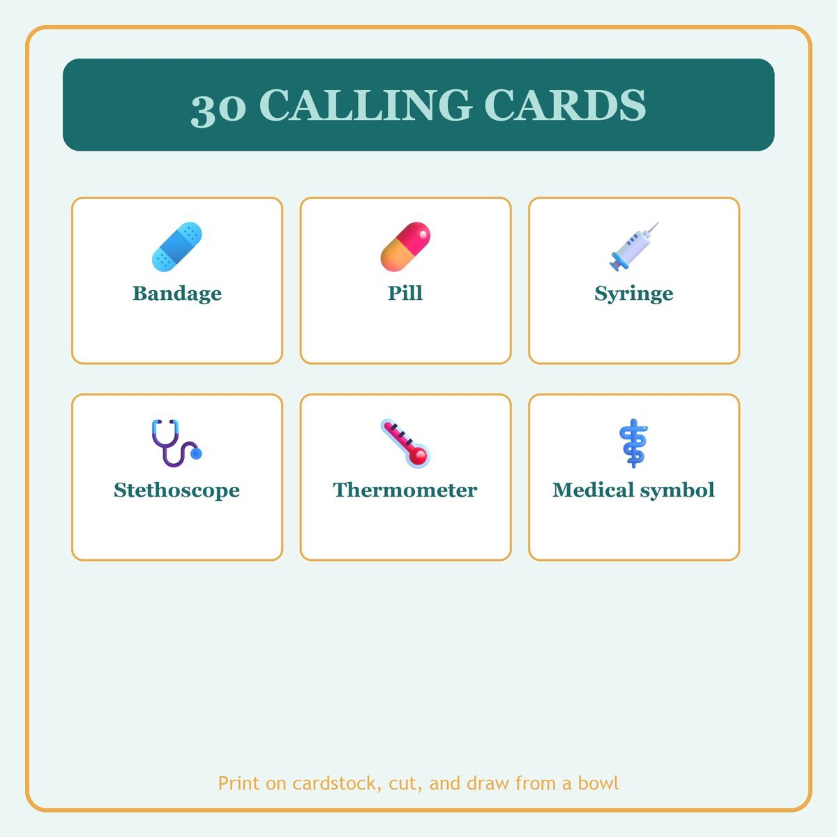 Christian Nurses and Caregivers Bingo, 60 Printable Bingo Cards, Christian Nurses Caregivers Game, Sunday School & Church Activity — image 7