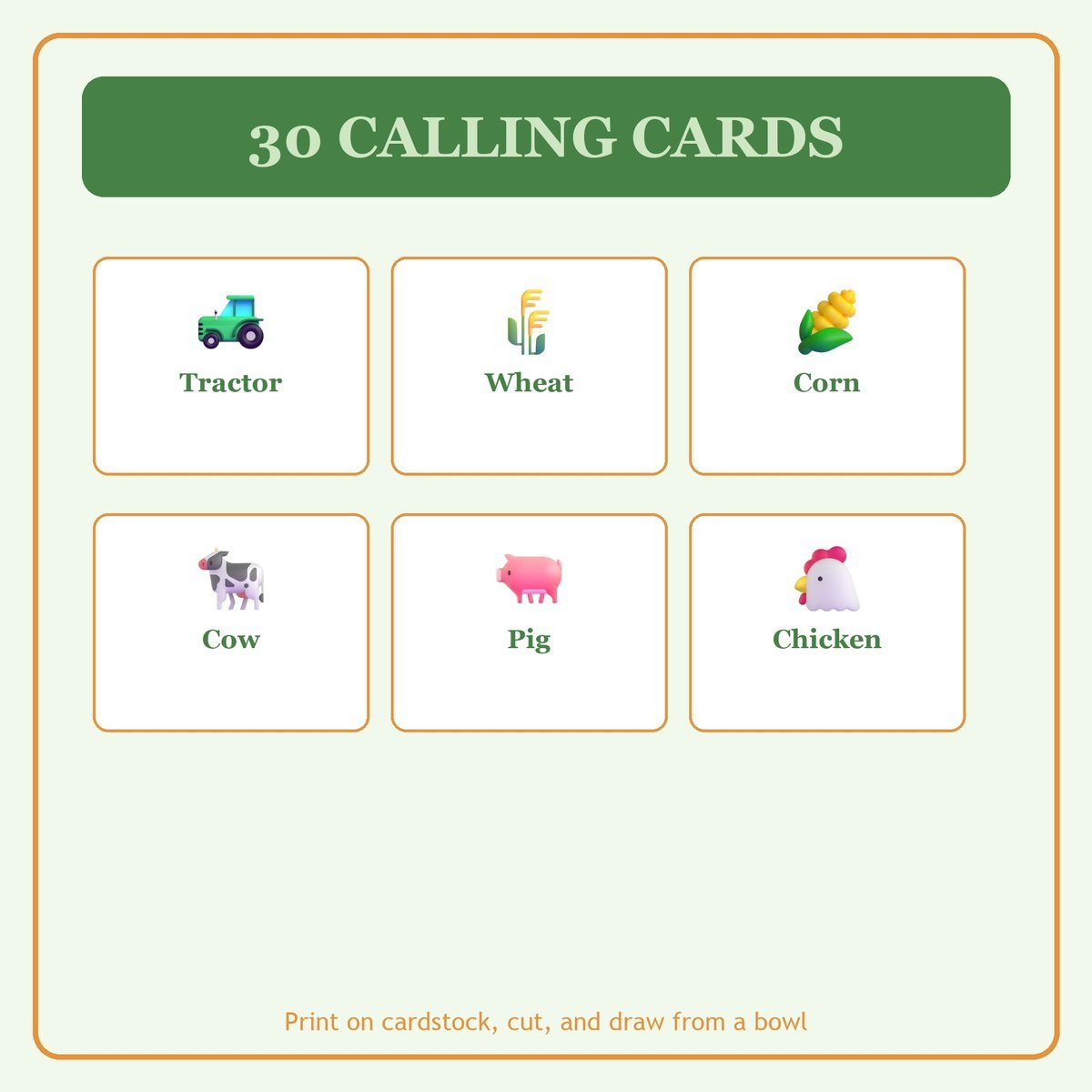 Faithful Farmers Bingo, 60 Printable Bingo Cards, Christian Farmers Game, Sunday School & Church Activity, Instant Download — image 7