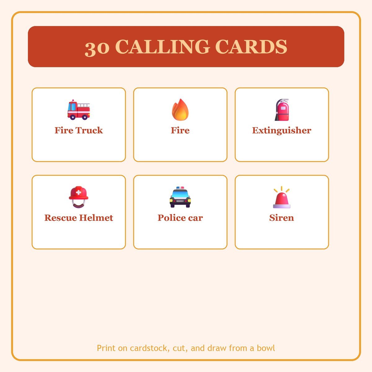 First Responders Faith Bingo, 60 Printable Bingo Cards, Christian Responders Game, Sunday School & Church Activity, Instant Download — image 7