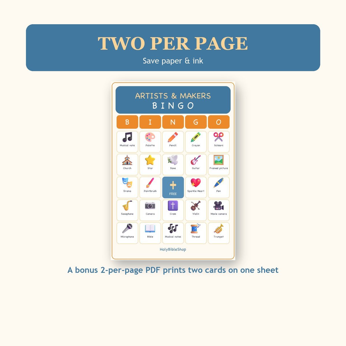 Christian Artists and Makers Bingo, 60 Printable Bingo Cards, Christian Artists Makers Game, Sunday School & Church Activity — image 6