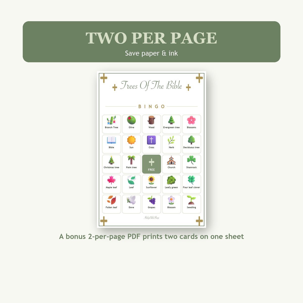 Trees of the Bible Bingo, 60 Printable Bingo Cards, Christian Trees Bible Game, Sunday School & Church Activity, Instant Download — image 6