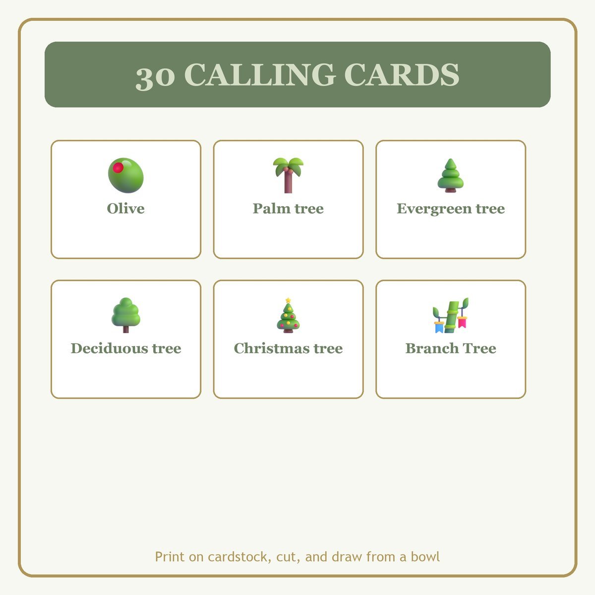 Trees of the Bible Bingo, 60 Printable Bingo Cards, Christian Trees Bible Game, Sunday School & Church Activity, Instant Download — image 7