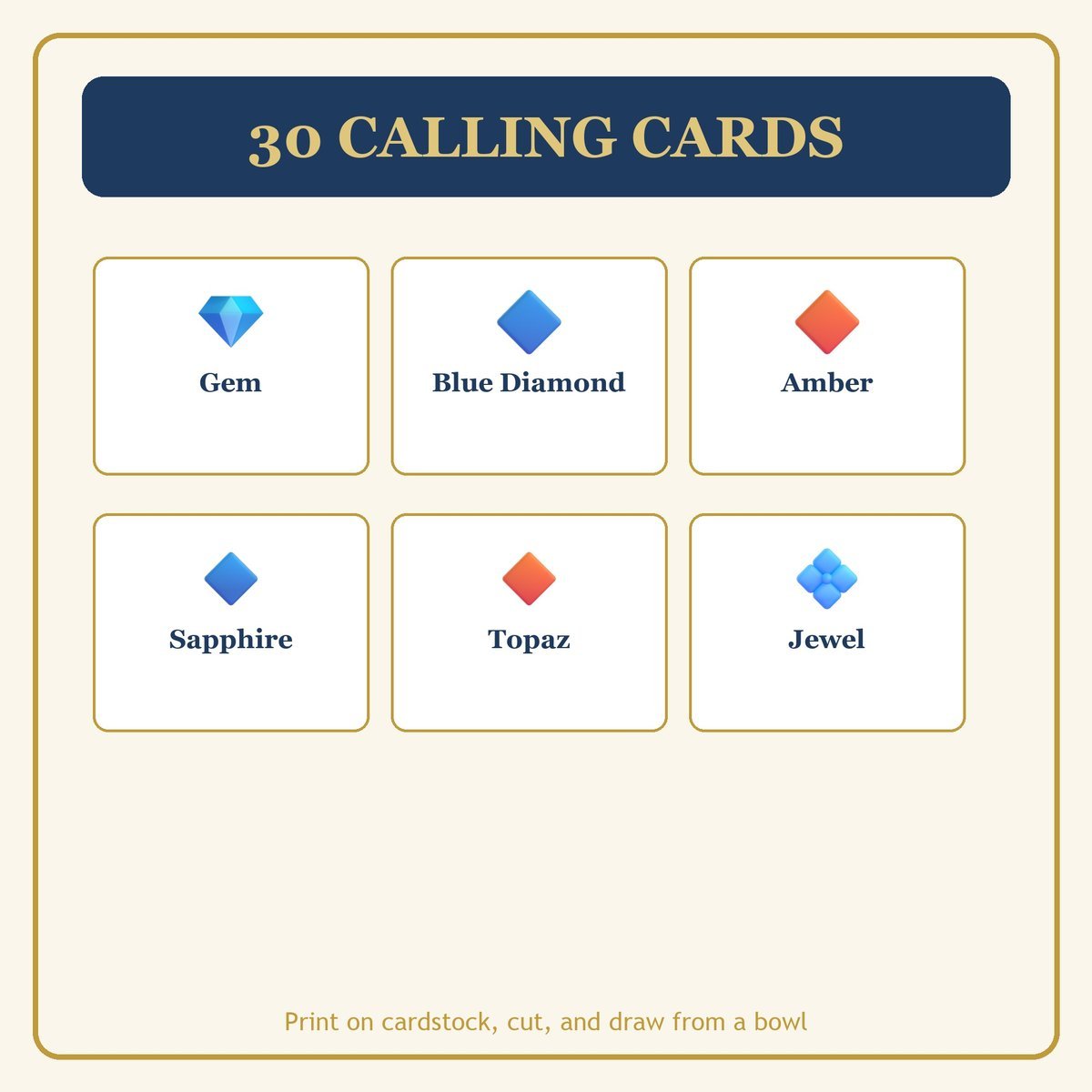 Gemstones of Heaven Bingo, 60 Printable Bingo Cards, Christian Gemstones Heaven Game, Sunday School & Church Activity, Instant Download — image 7