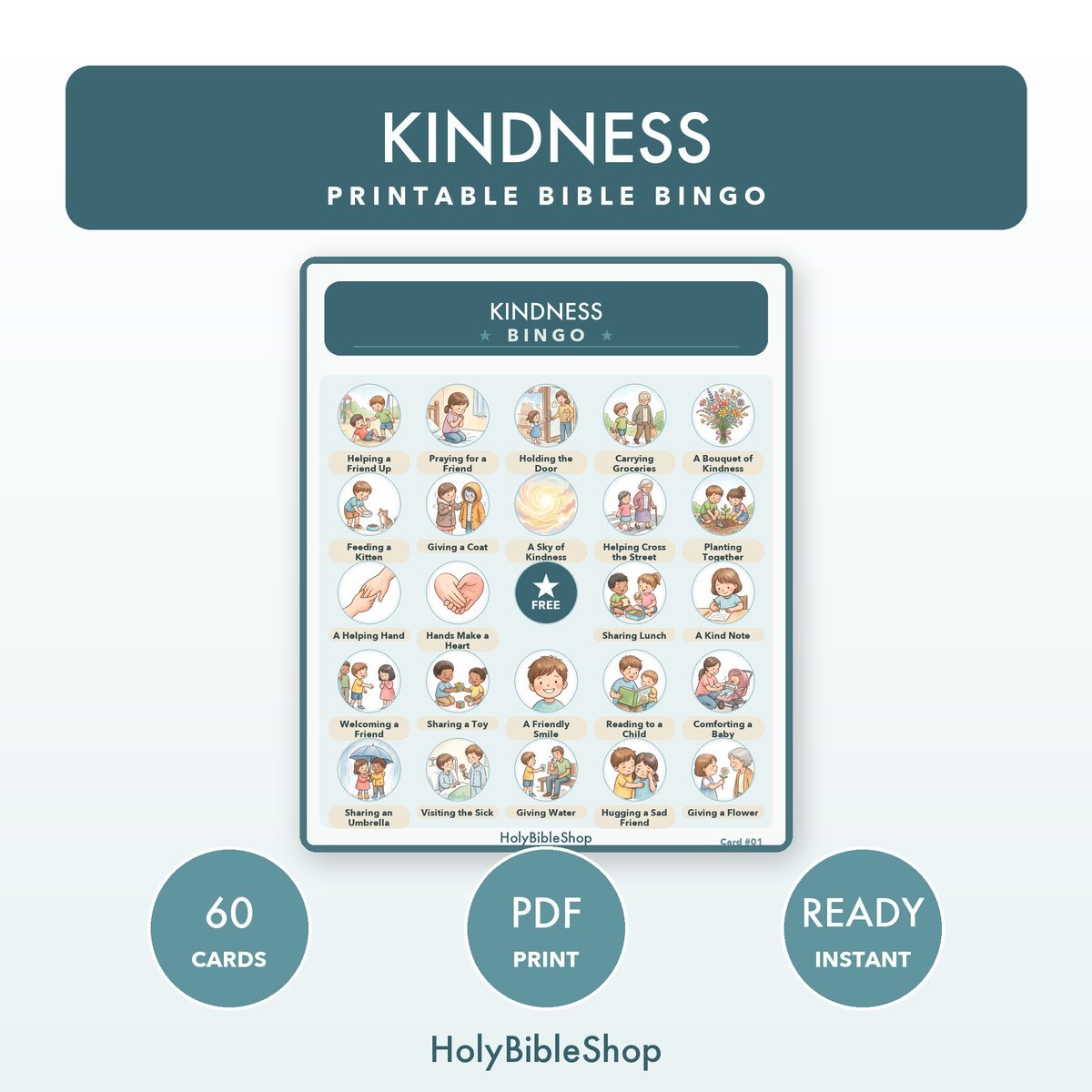 Fruit of the Spirit Bible Bingo Bundle | 13 Printable Games, 60 Cards Each | Sunday School VBS Christian Activity for Kids & Adults — image 2
