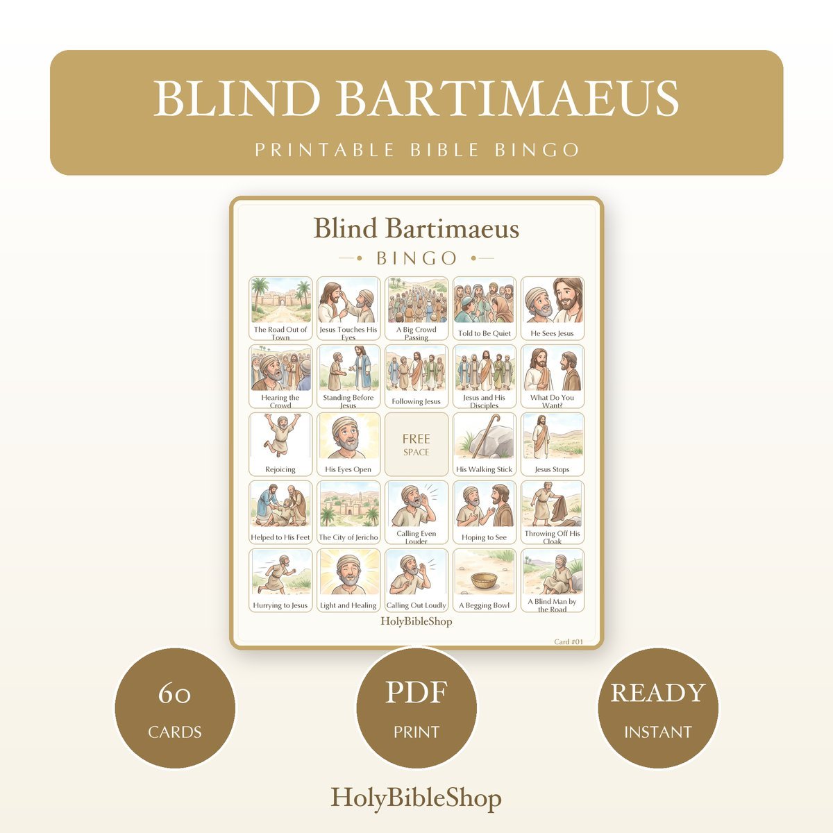 Miracles of Jesus Bible Bingo Bundle | 10 Printable Games, 60 Cards Each | Sunday School VBS Christian Kids Activity PDF — image 3